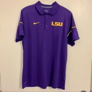 NWOT Nike Dri-Fit LSU Men's Polo Shirt Large Never Worn
